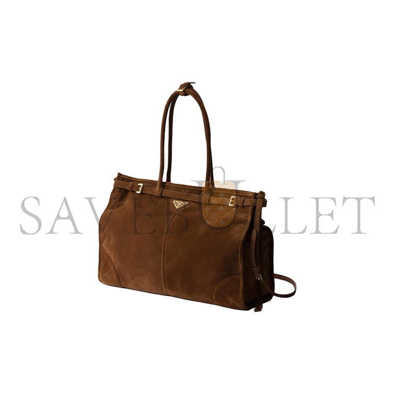 PRADA BONNIE LARGE SUEDE HANDBAG 1BA439_2C4S (42*30*12cm)